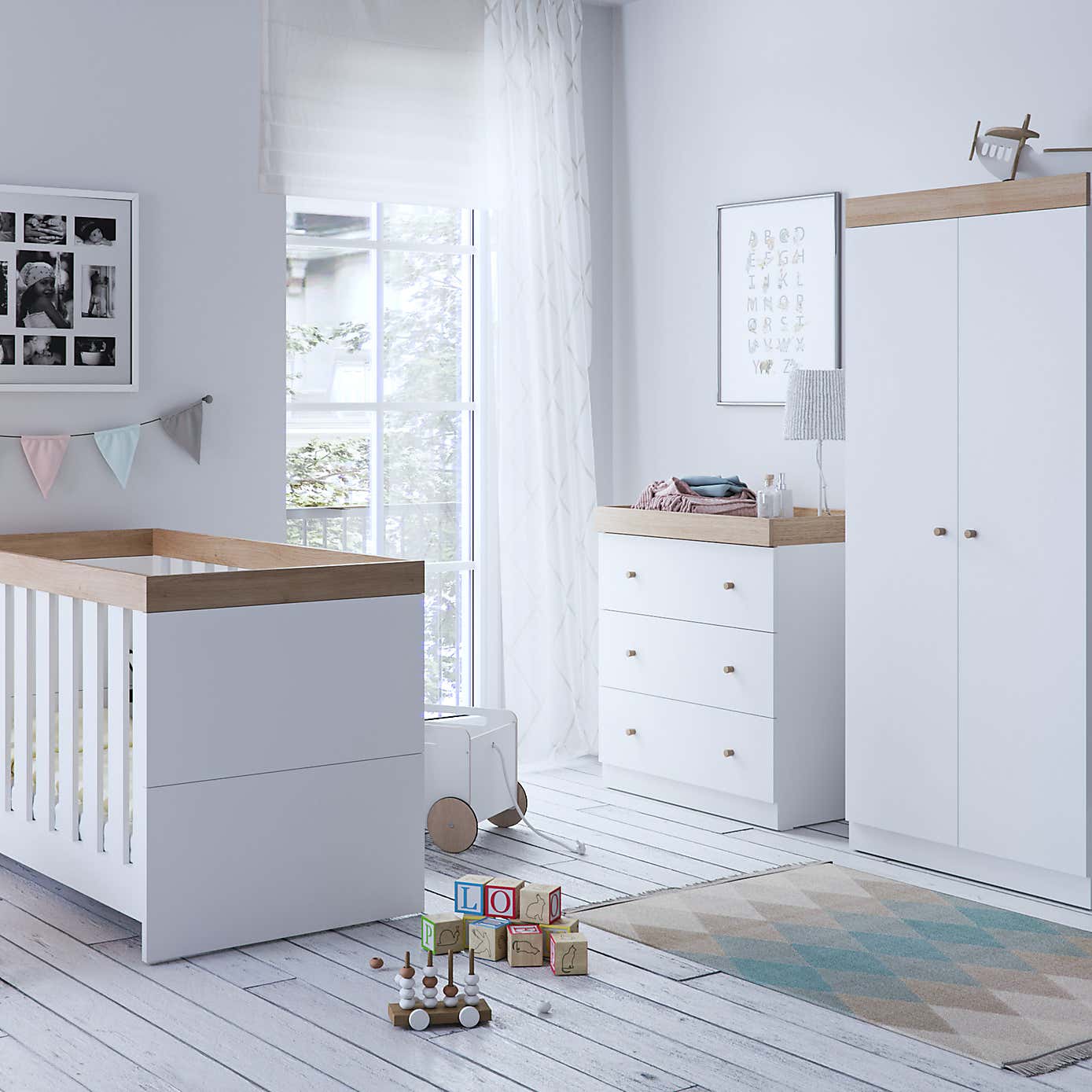 Little Acorns Burlington Dresser - White & Oak