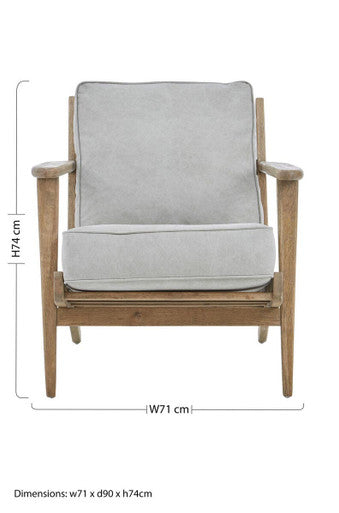 Harry Grey Linen oak frame Armchair