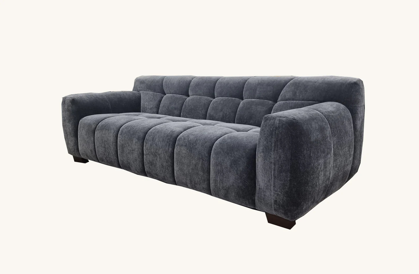The Harrow2/3 Seater Sofa, Armchair & Footstool – Steel Grey Velvet