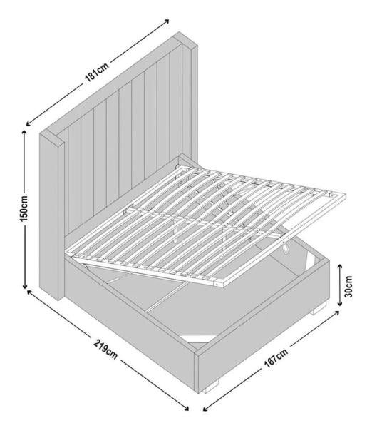Aspen Dark Grey Boucle 5 FT King Storage Bed