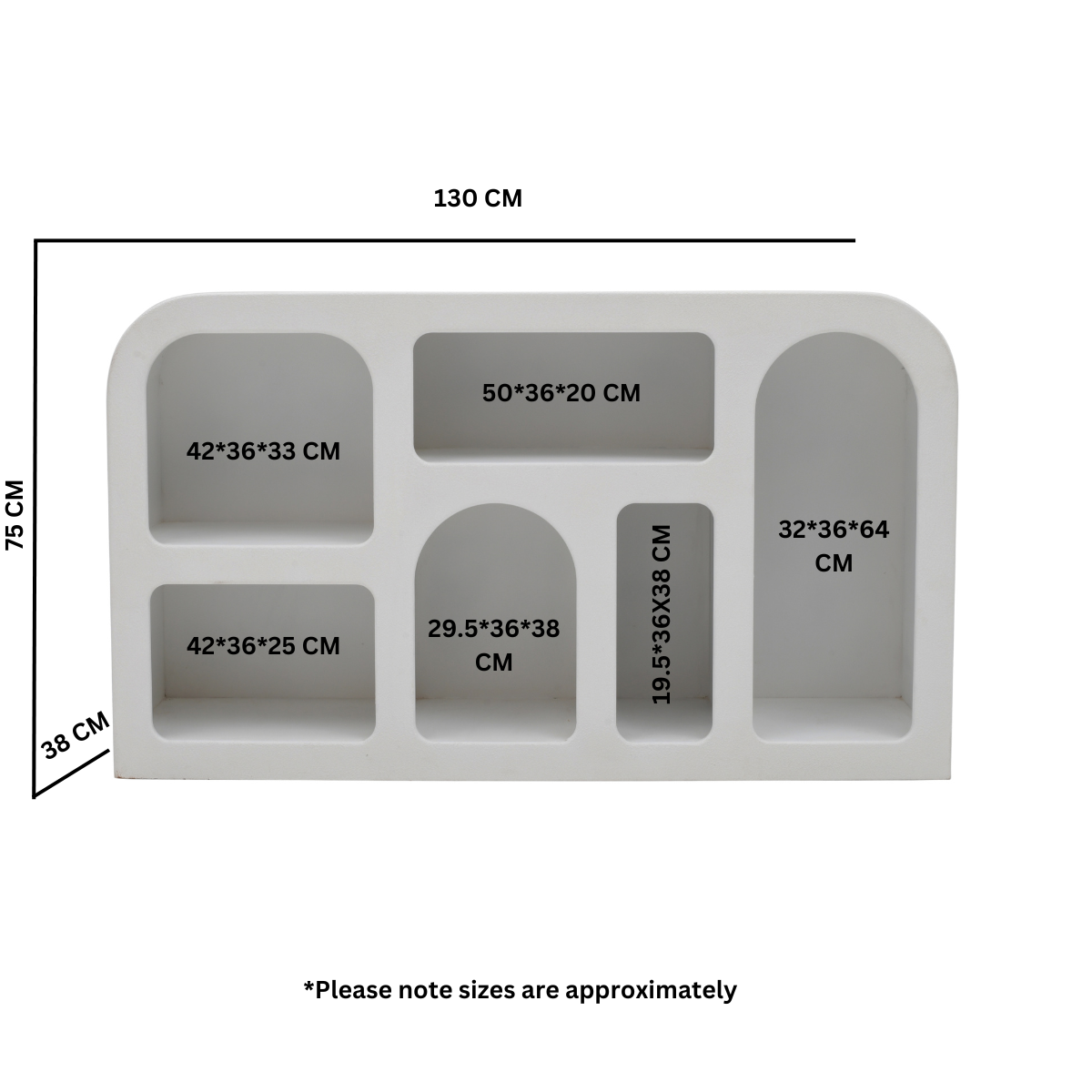 Udaipur Geometric Medium Sideboard / Display Cabinet / Bookshelf
