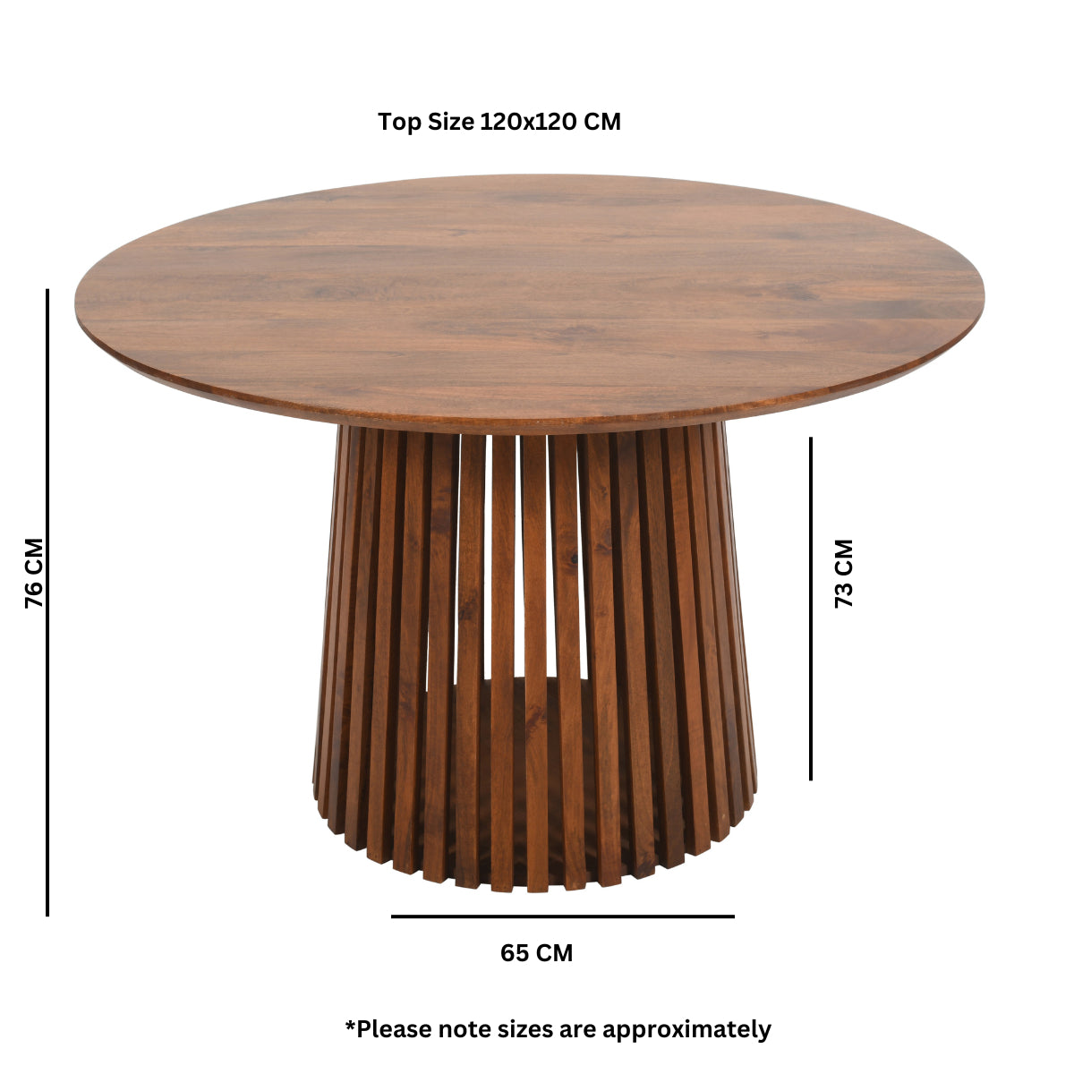 Compton Mango Wood Round Dining Table