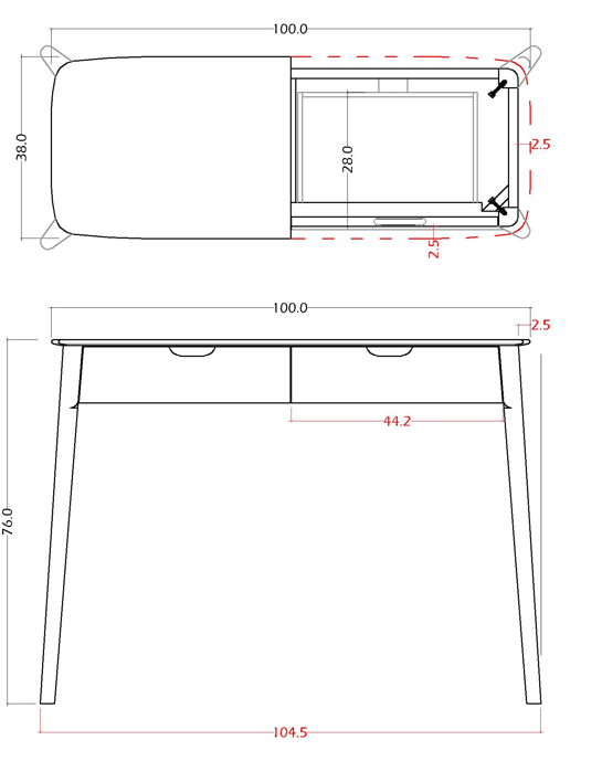 Norway 2 Drawer Walnut Console Table