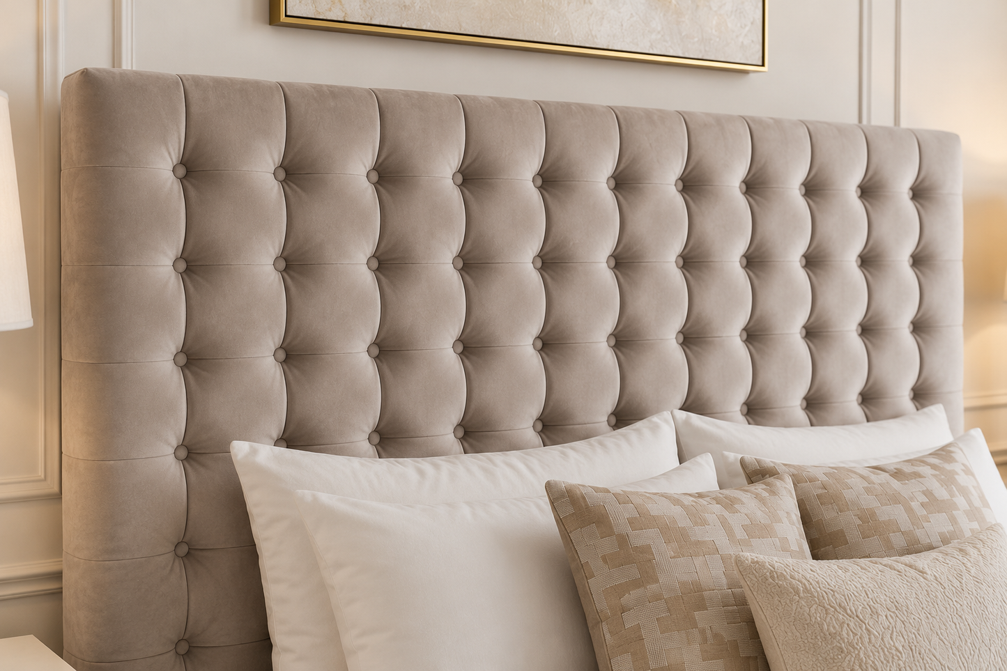 Oscar Chesterfield divan bed with deep buttoned upholstered headboard
