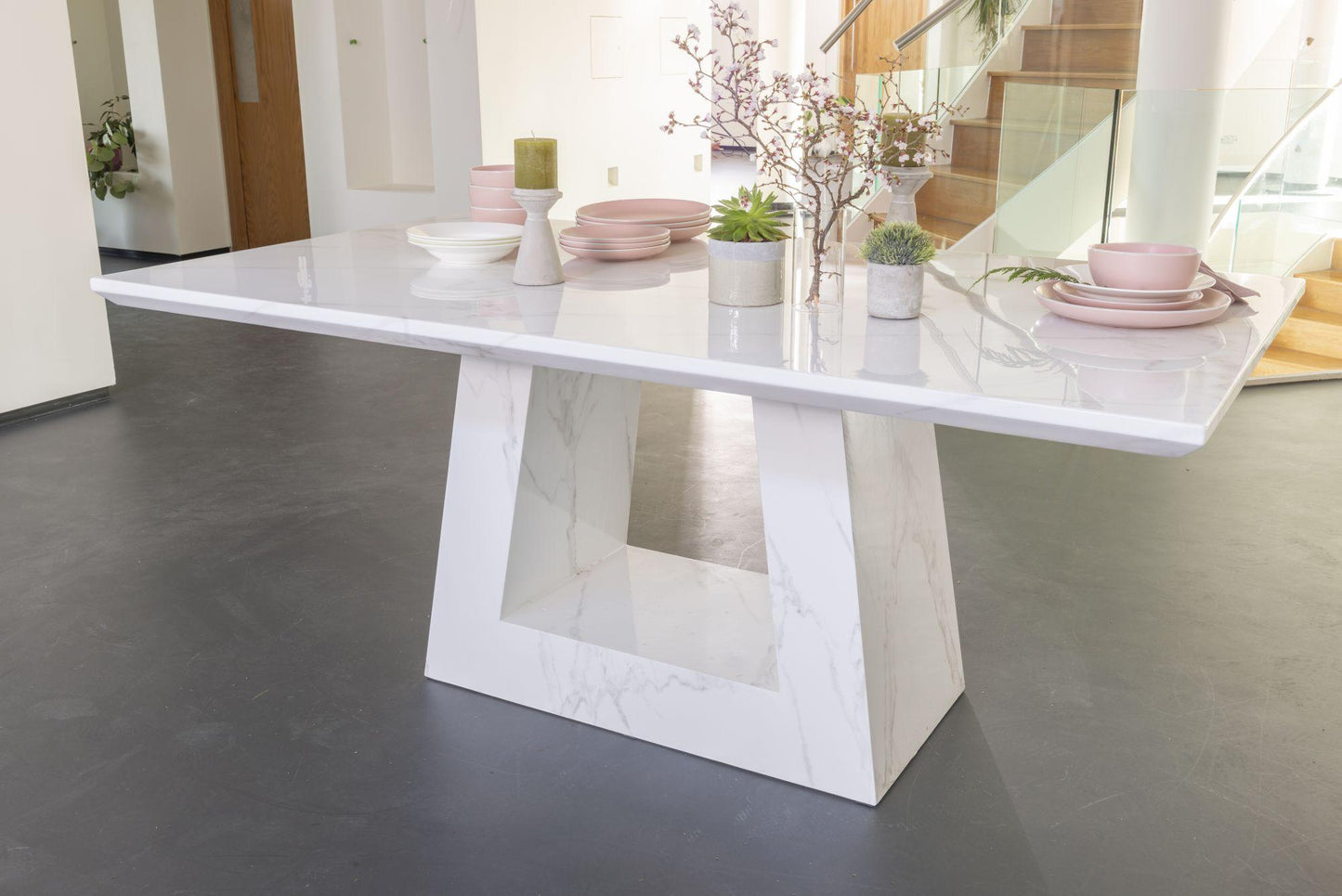 Monarch White Marble Table - 160 180 200