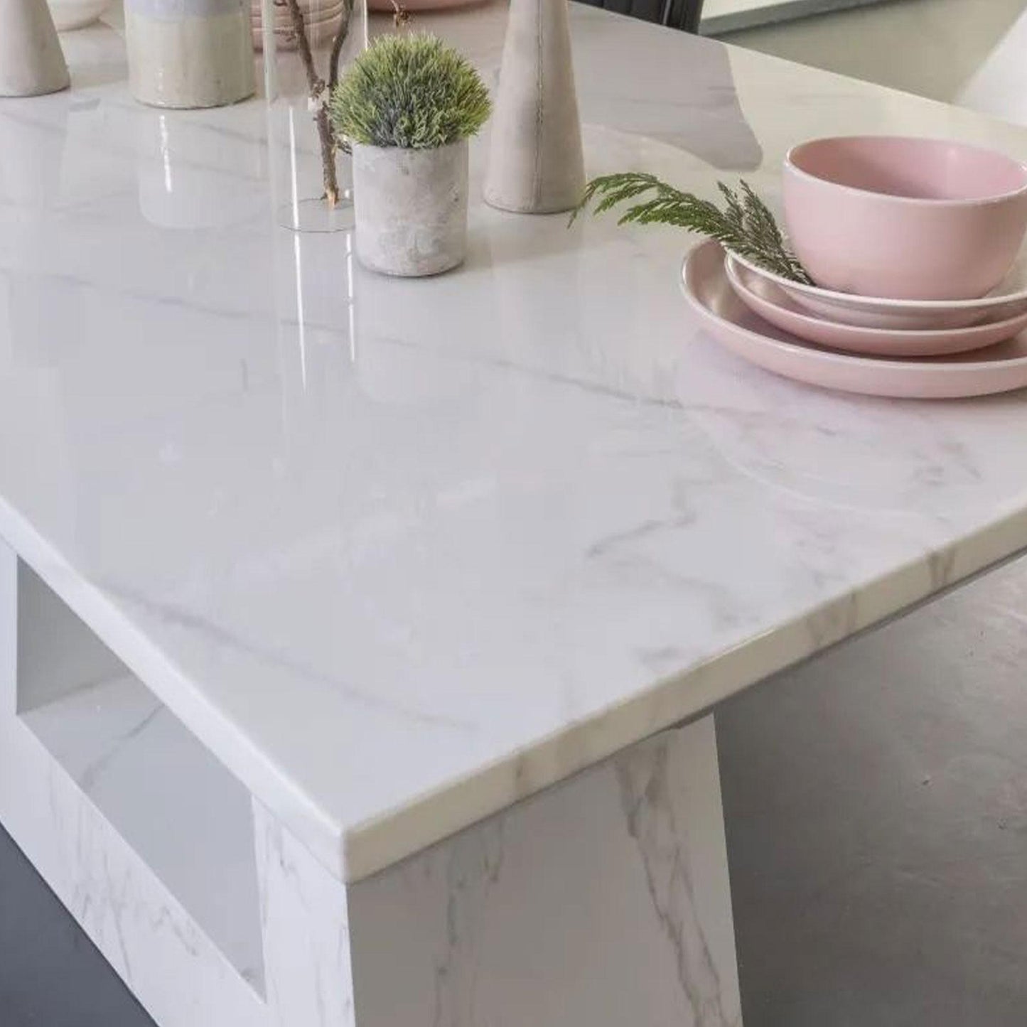 Monarch White Marble Table - 160 180 200