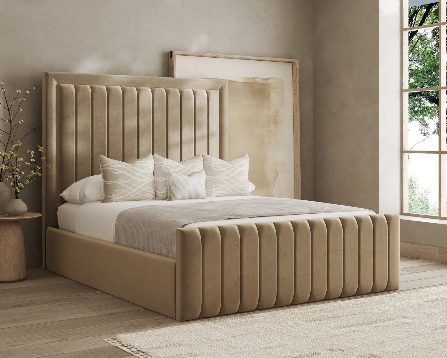 Stanley Luxury Ottoman Storage Bed open showing spacious hidden under-bed storage