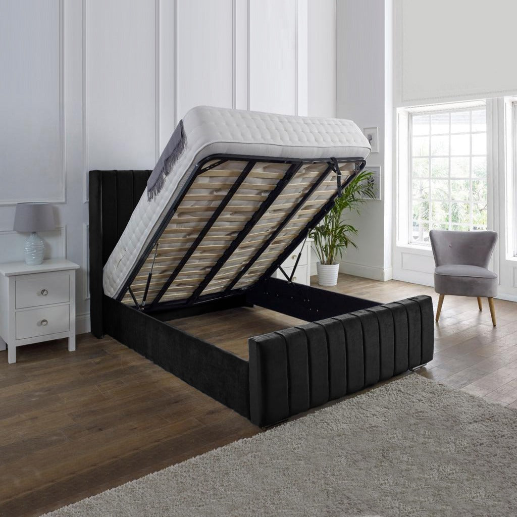 Winged Kingston Ottoman Storage Luxury Bed