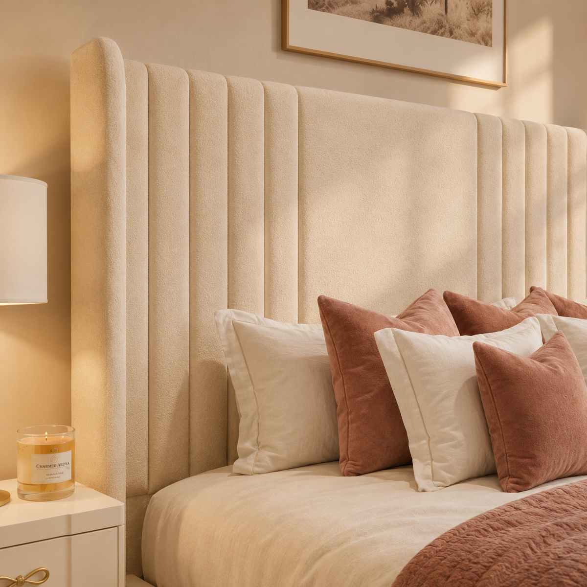 Wing Chanel upholstered storage bed with hidden ottoman compartment