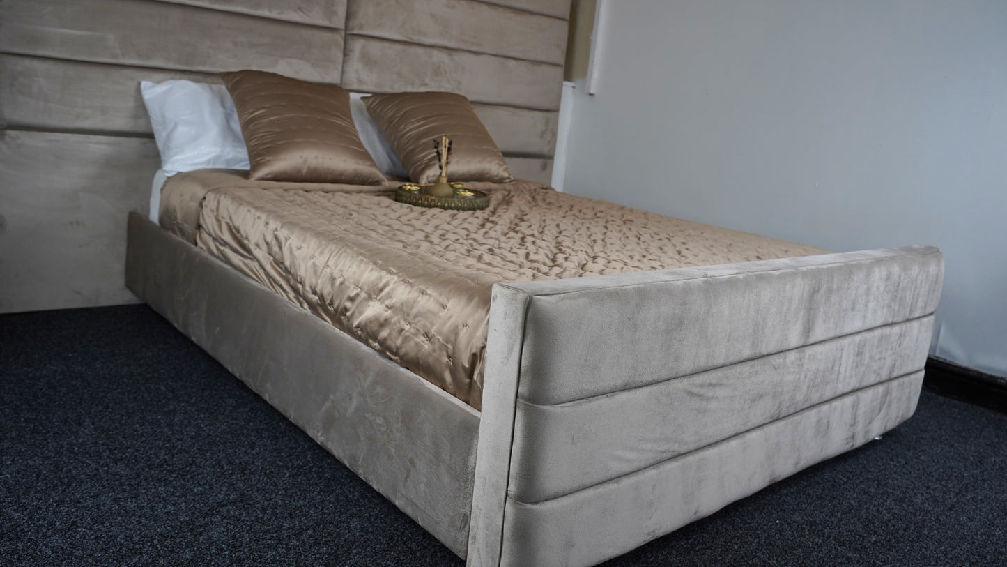 new york bed in mink with non storage bed