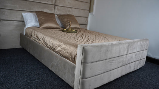 new york bed in mink with non storage bed