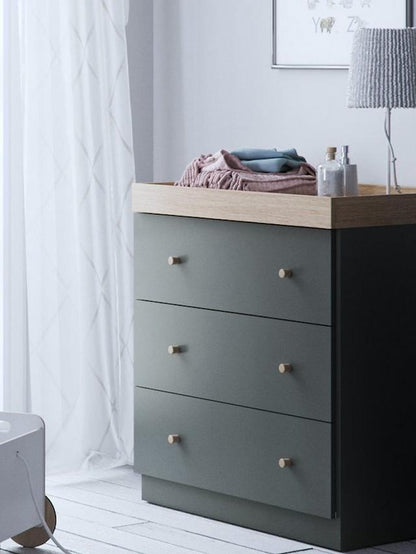 Little Acorns Burlington Dresser - Anthracite Grey & Oak