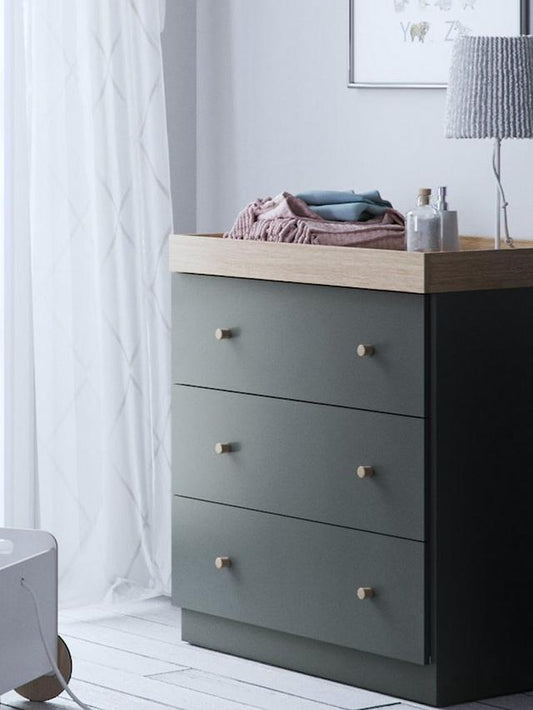 Little Acorns Burlington Dresser - Anthracite Grey & Oak
