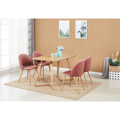 Lucia Dallas Dining Table and Chairs Set of 4 - an Oak Dining Table & Set of 4 Velvet Dining Chairs