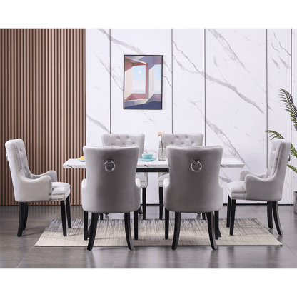 Windsor LUX Knocker Back Velvet Dining Chair w/ Armrests