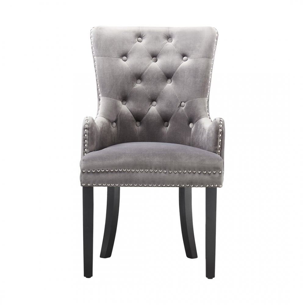 Windsor LUX Knocker Back Velvet Dining Chair w/ Armrests