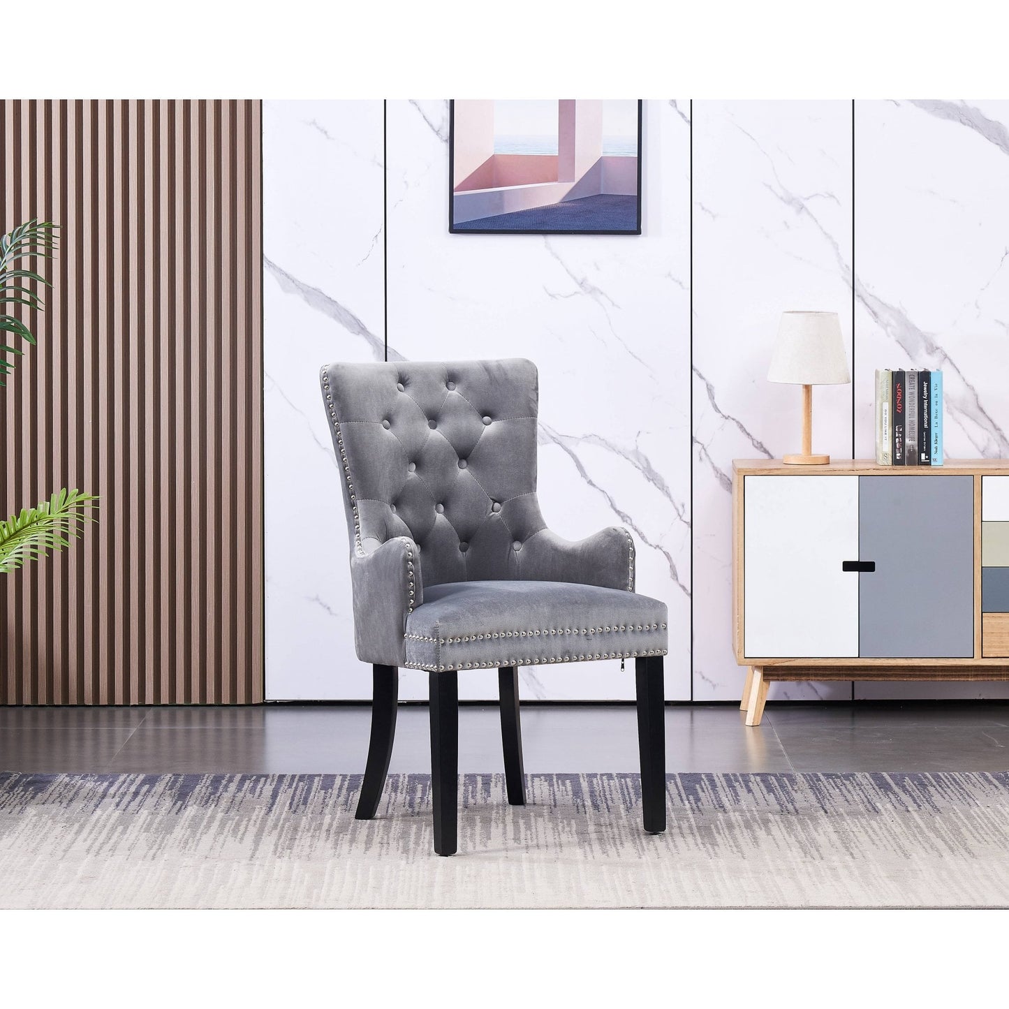 Windsor LUX Knocker Back Velvet Dining Chair w/ Armrests