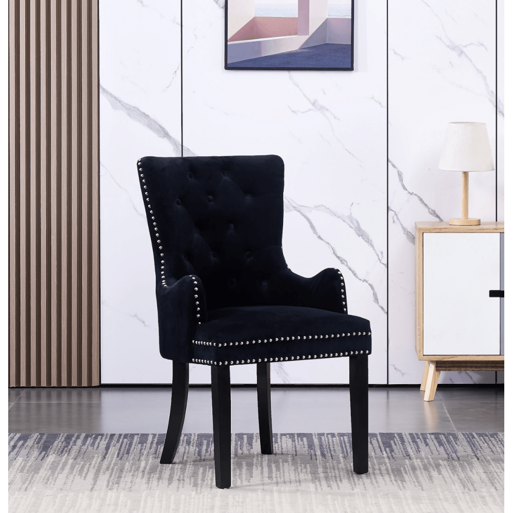 Windsor LUX Knocker Back Velvet Dining Chair w/ Armrests