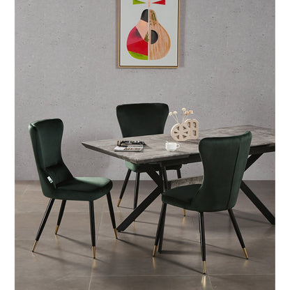New York LUX Velvet Dining Chair with Metal Legs - Scandinavian Inspired