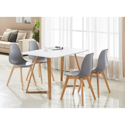 Dallas Scandinavian-inspired Dining Table -Easy Clean Wooden Table Top with Wooden Legs