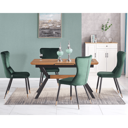 New York LUX Velvet Dining Chair with Metal Legs - Scandinavian Inspired