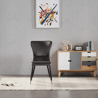 New York LUX Velvet Dining Chair with Metal Legs - Scandinavian Inspired