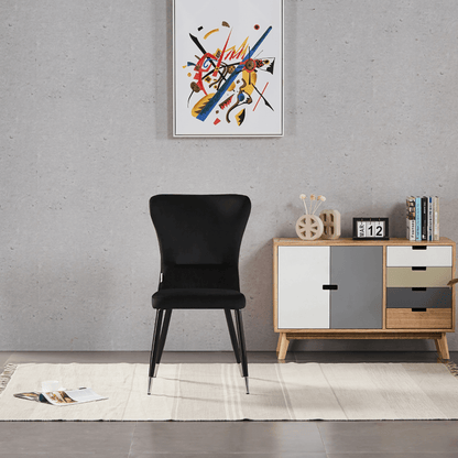 New York LUX Velvet Dining Chair with Metal Legs - Scandinavian Inspired