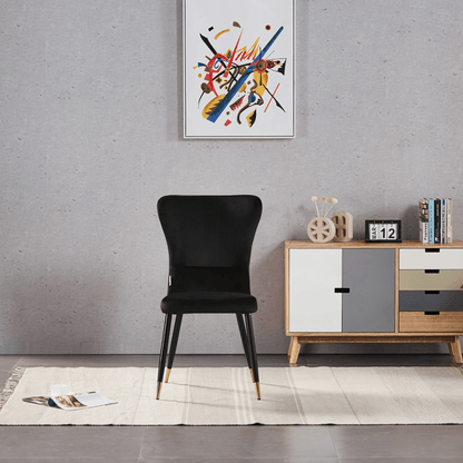 New York LUX Velvet Dining Chair with Metal Legs - Scandinavian Inspired