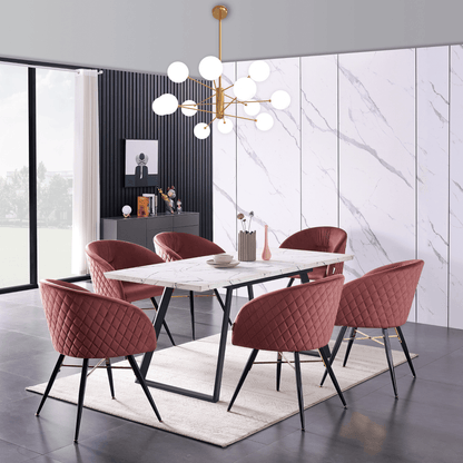 Vittorio LUX Velvet Dining Chair with Metal Legs - Perfect for Dining Room Living Room
