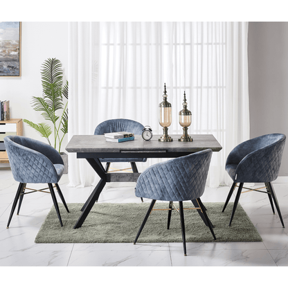 Vittorio LUX Velvet Dining Chair with Metal Legs - Perfect for Dining Room Living Room