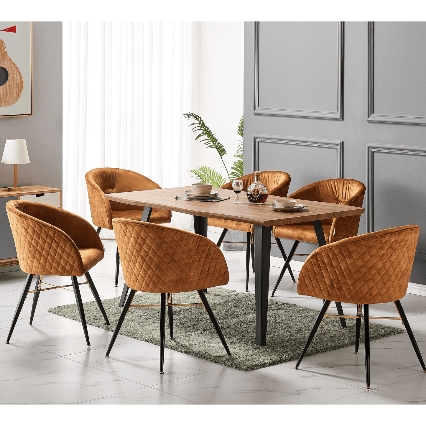 Vittorio LUX Velvet Dining Chair with Metal Legs - Perfect for Dining Room Living Room