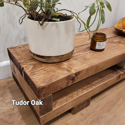 VIOT Low Solid Wood Chunky TV Unit