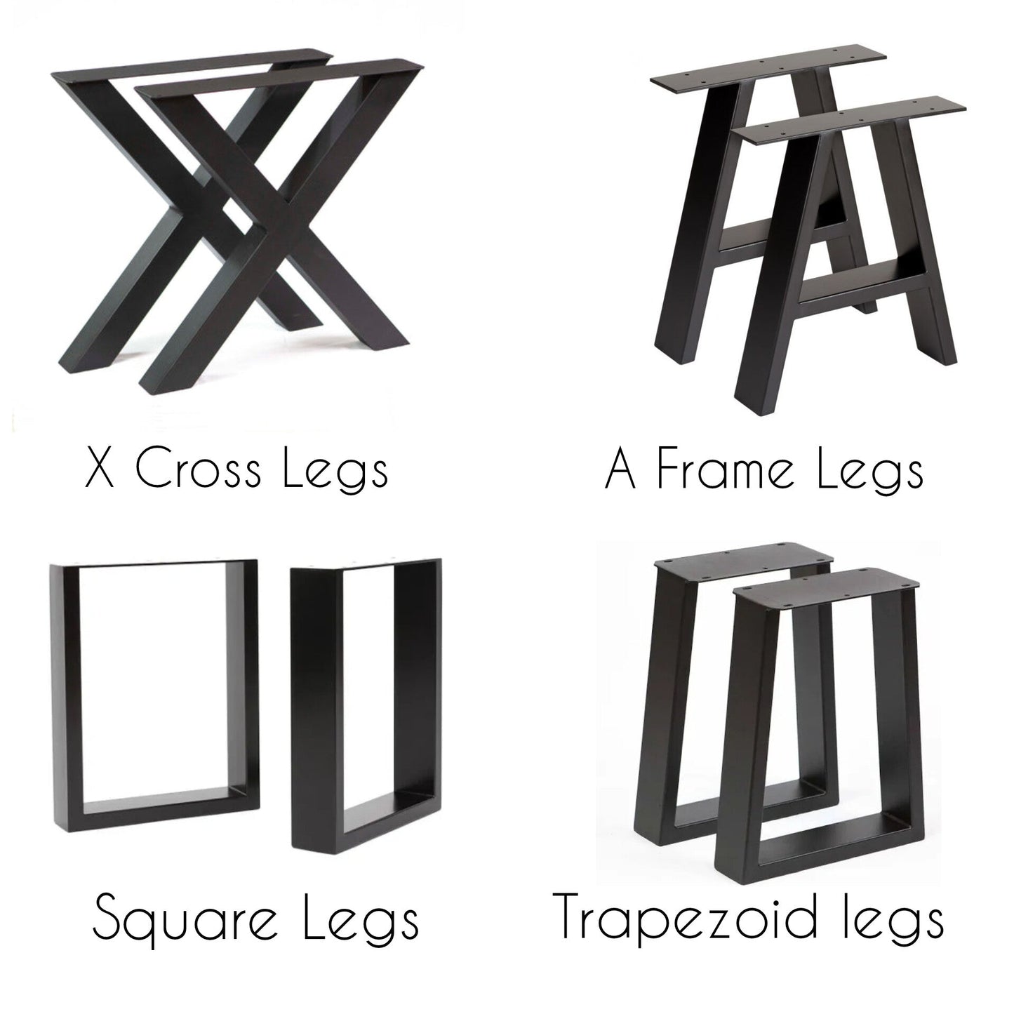 Live / Waney Edge Dining Table With 4 Types of Metal Legs