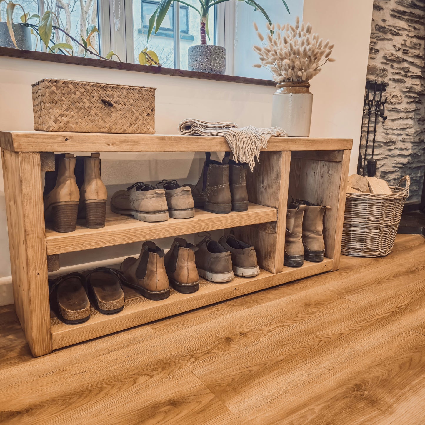 Shoe Bench Entryway Shoe Storage Rustic Bench For Entryway