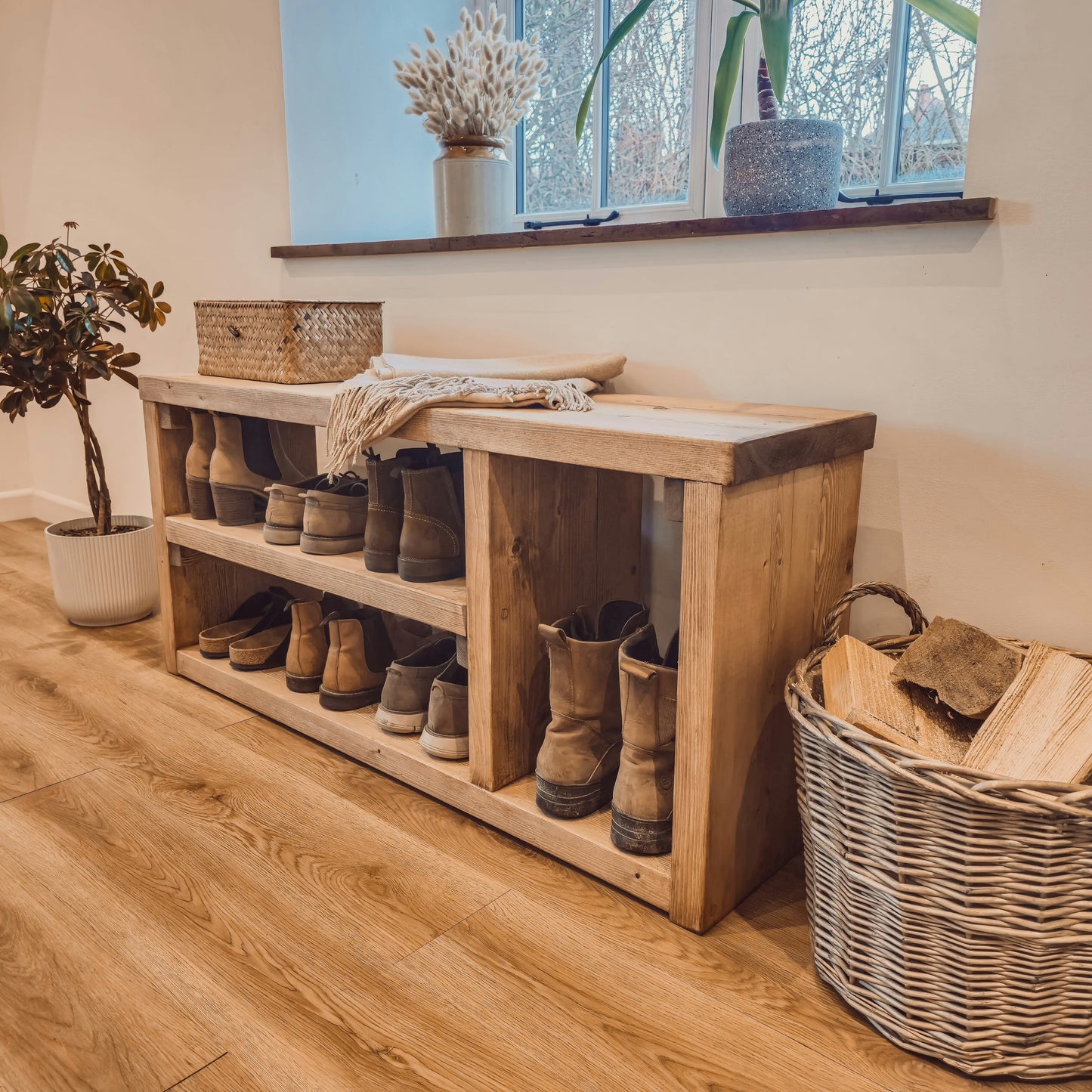 Shoe Bench Entryway Shoe Storage Rustic Bench For Entryway