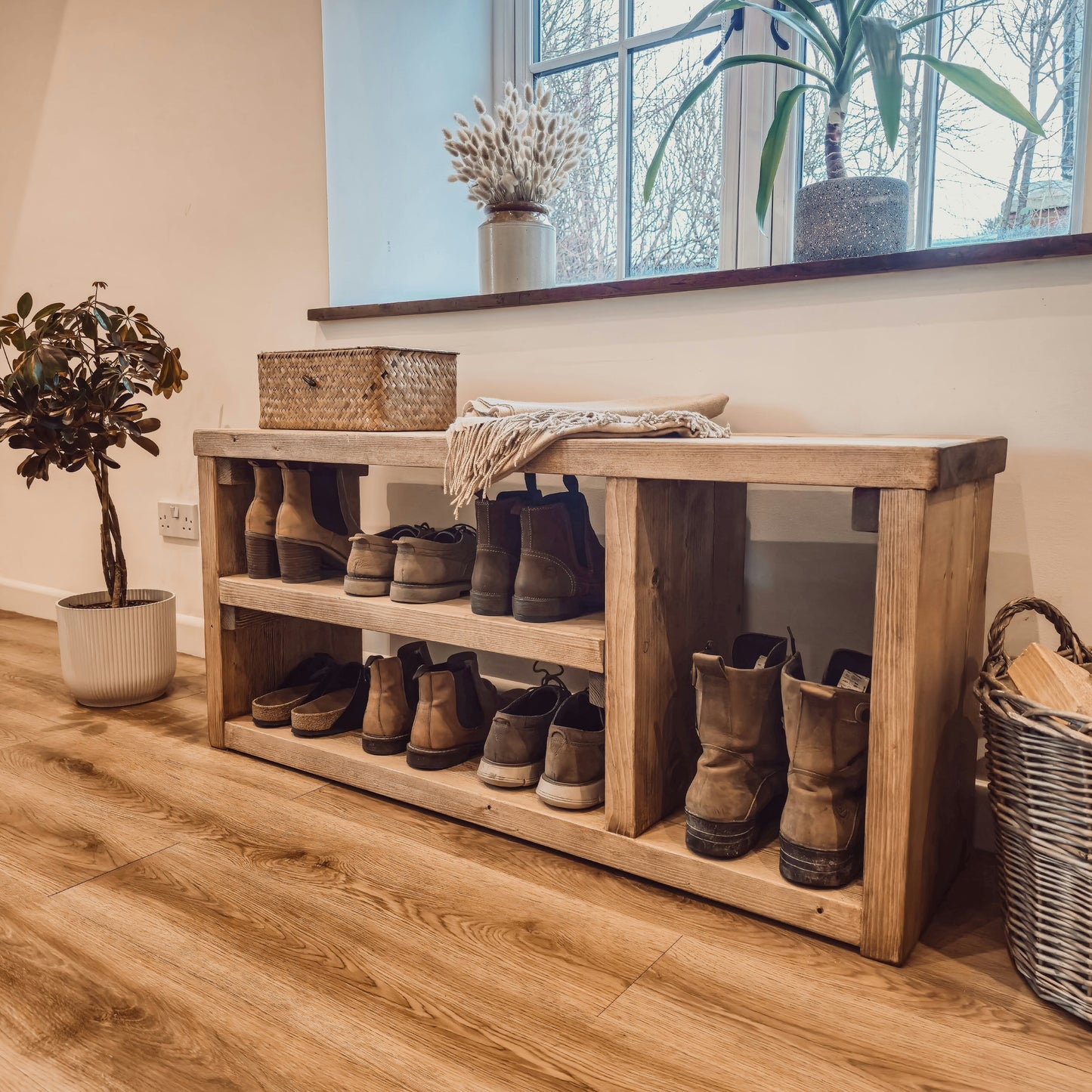 Shoe Bench Entryway Shoe Storage Rustic Bench For Entryway