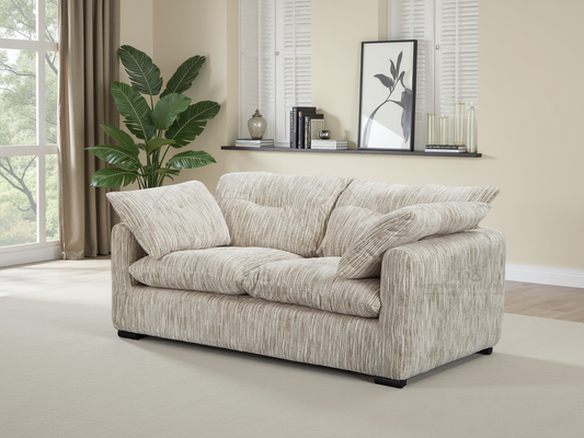 Stylish Quetta Grey Silver Fabric 2 Seater Sofa for Modern Living Room