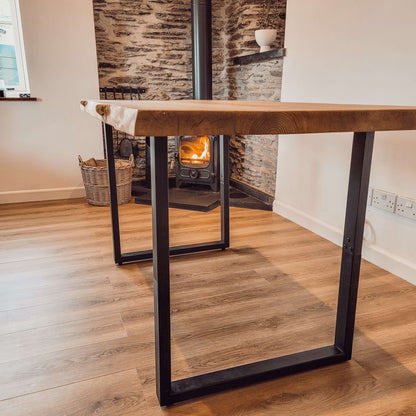 Live / Waney Edge Dining Table With 4 Types of Metal Legs