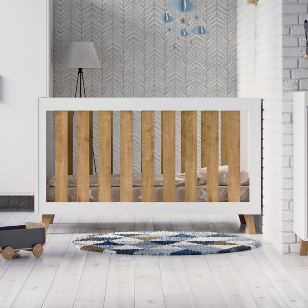 Little Acorns Siriana Cot Bed - White & Oak