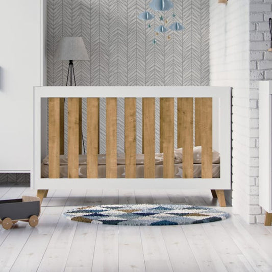 Little Acorns Siriana Cot Bed - White & Oak