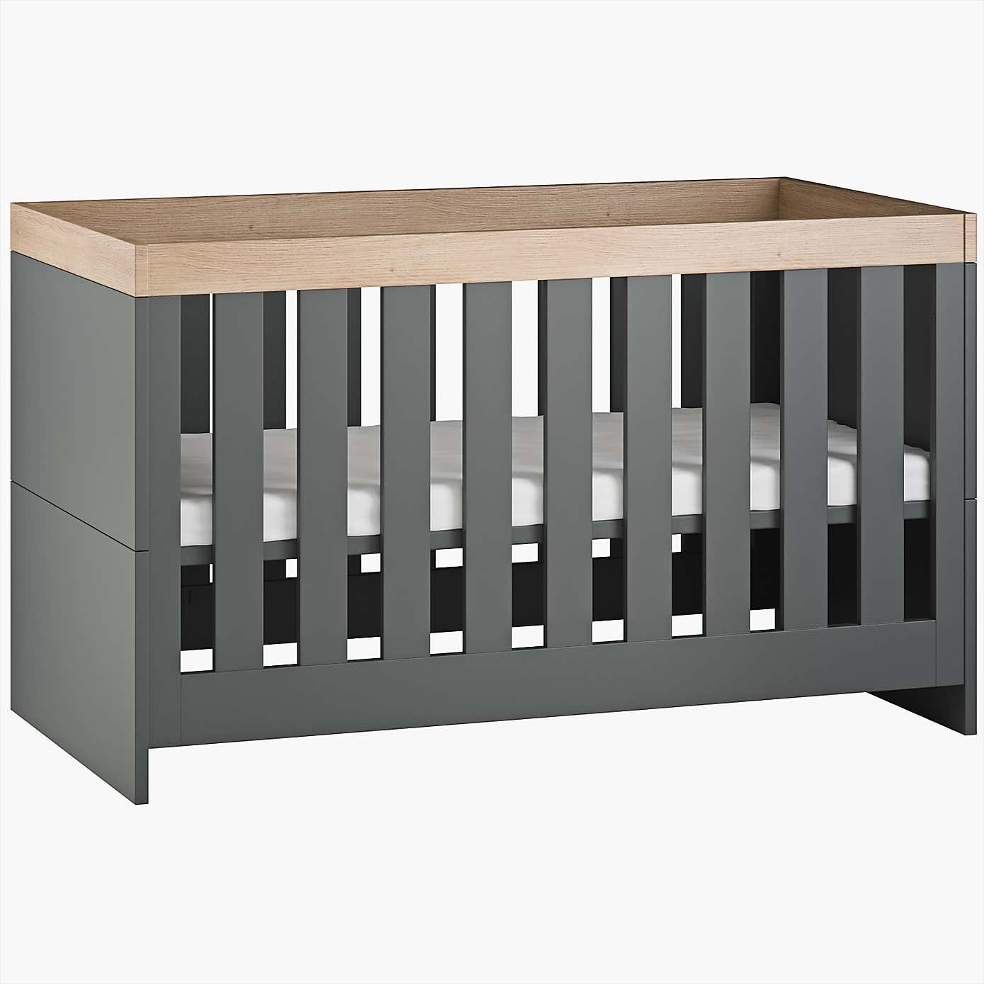 Little Acorns Burlington Cot Bed - Anthracite Grey & Oak