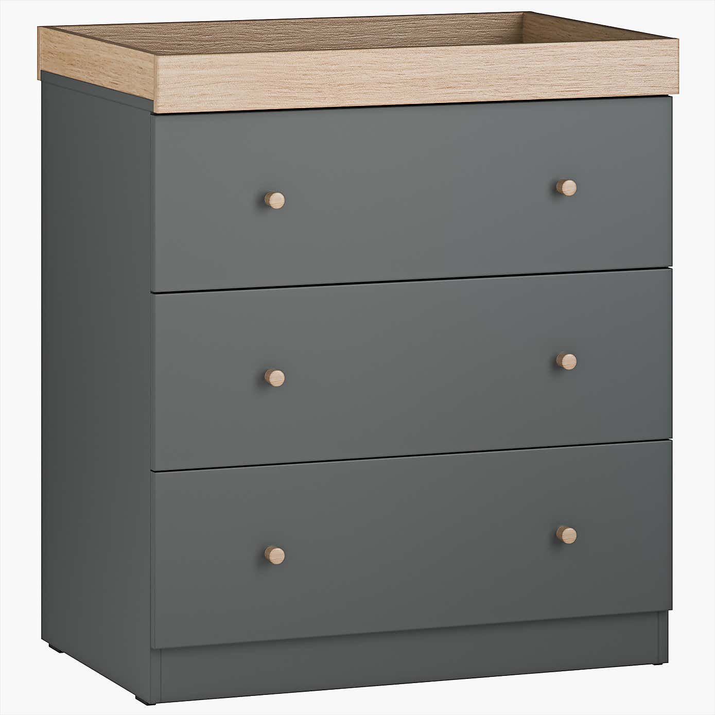 Little Acorns Burlington Dresser - Anthracite Grey & Oak