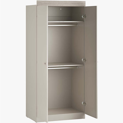 Little Acorns Burlington 3 Piece Nursery Furniture Set with Cot Bed, Dresser and Wardrobe - Cashmere & Grey Ash