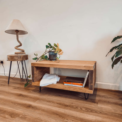 Solid Wood Chunky TV Unit With 4 inch Metal Legs