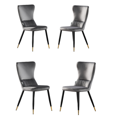New York LUX Velvet Dining Chair with Metal Legs - Scandinavian Inspired