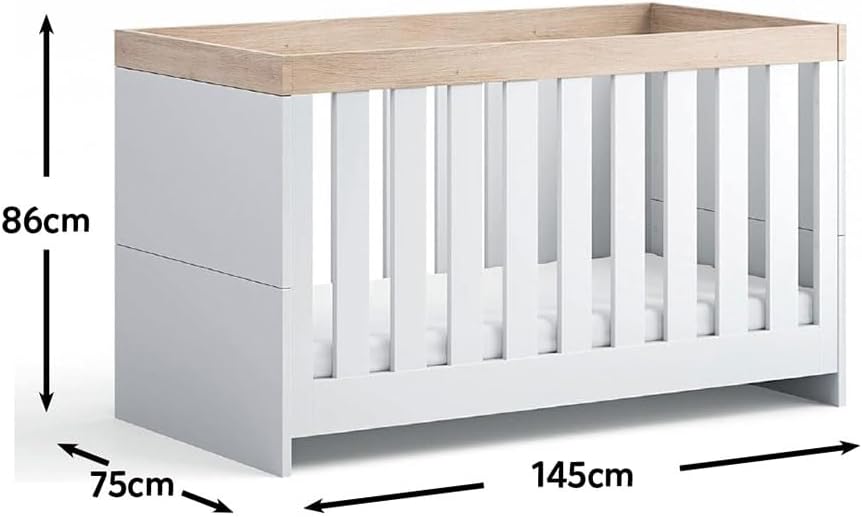 Little Acorns Burlington Cot Bed - Cashmere & Grey Ash