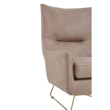 Henry Light Brown Faux Leather Armchair