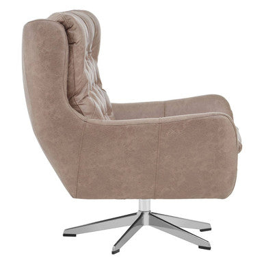 Harold Brown Leather Effect Swivel Chair
