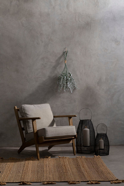 Harry Grey Linen oak frame Armchair