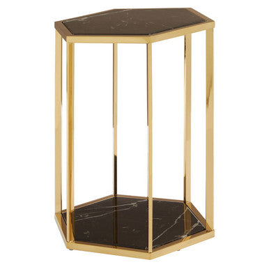 Piermount Black And Gold Finish End Table